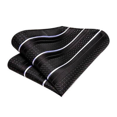 Gravata De Bolinhas Listradas Em Preto E Branco