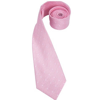 Gravata Rosa De Bolinhas Brancas