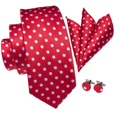 Gravata De Bolinhas Brancas Vermelhas