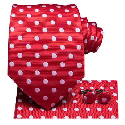 Gravata De Bolinhas Brancas Vermelhas