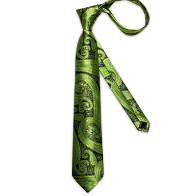 Gravata De Caxemira Verde Oliva E Preta