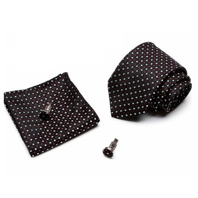 Gravata Preta Pontos Vermelhos E Brancos