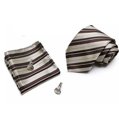 Gravata Marrom E Bege