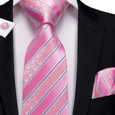 Gravata Listrada Rosa