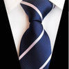 Gravata Azul Escuro Com Listras Brancas