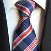 Gravata Azul Com Listras Vermelhas E Brancas