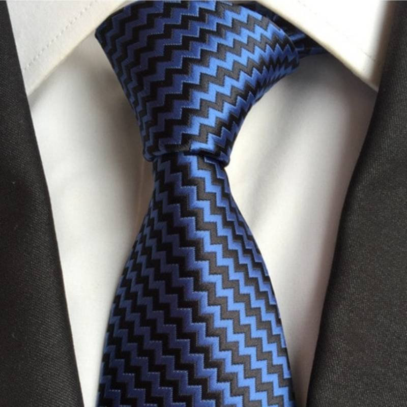 Gravata Azul Com Listras Z Pretas