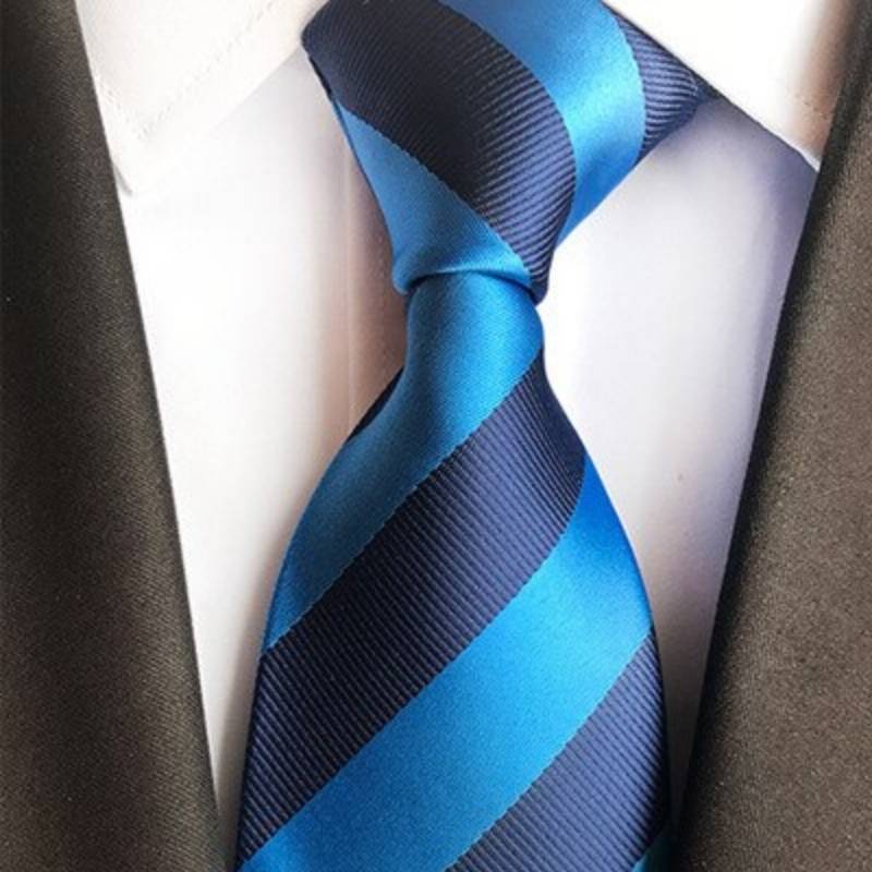 Gravata Listrada Azul E Azul Escuro