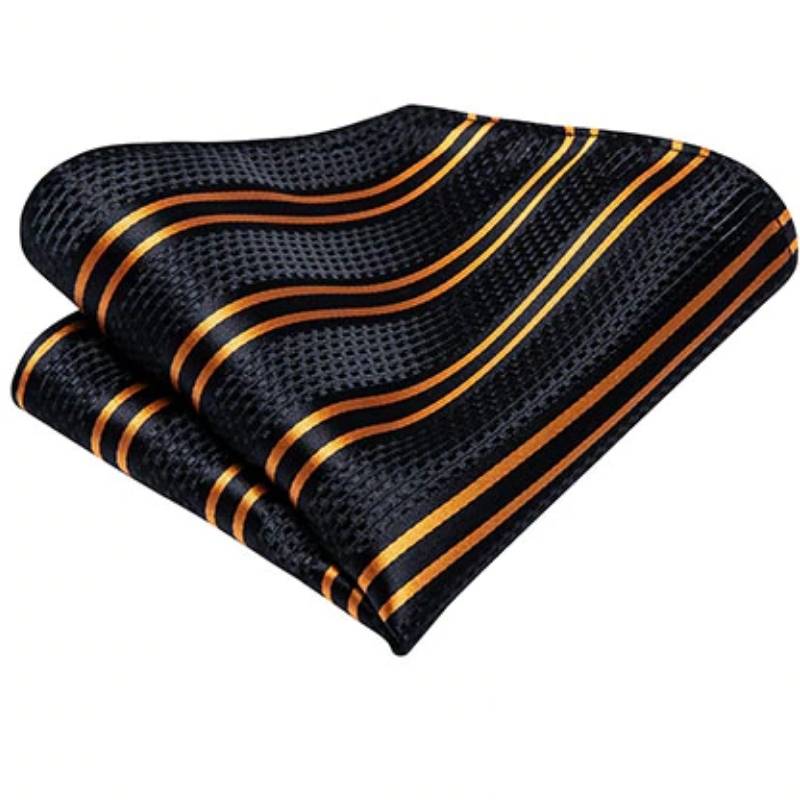 Gravata Listrada De Bolinhas Pretas E Douradas