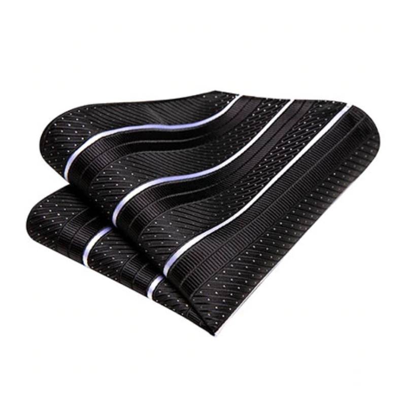 Gravata De Bolinhas Listradas Em Preto E Branco