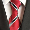 Gravata Vermelha Com Listras Pretas E Brancas