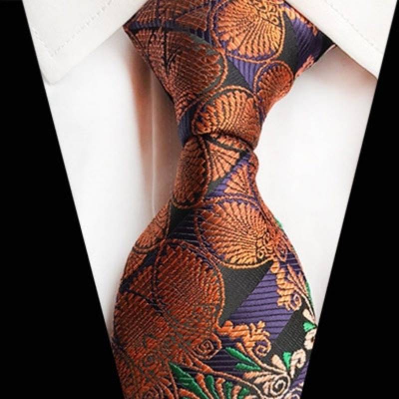 Gravata Com Padrão Laranja E Verde