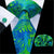 Gravata Floral Verde Claro E Azul