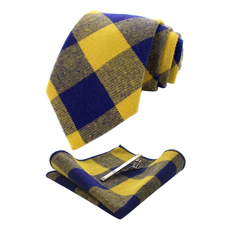 Gravata Xadrez Azul E Amarela