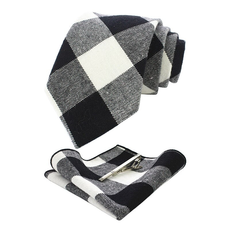 Gravata Xadrez Preto E Branco