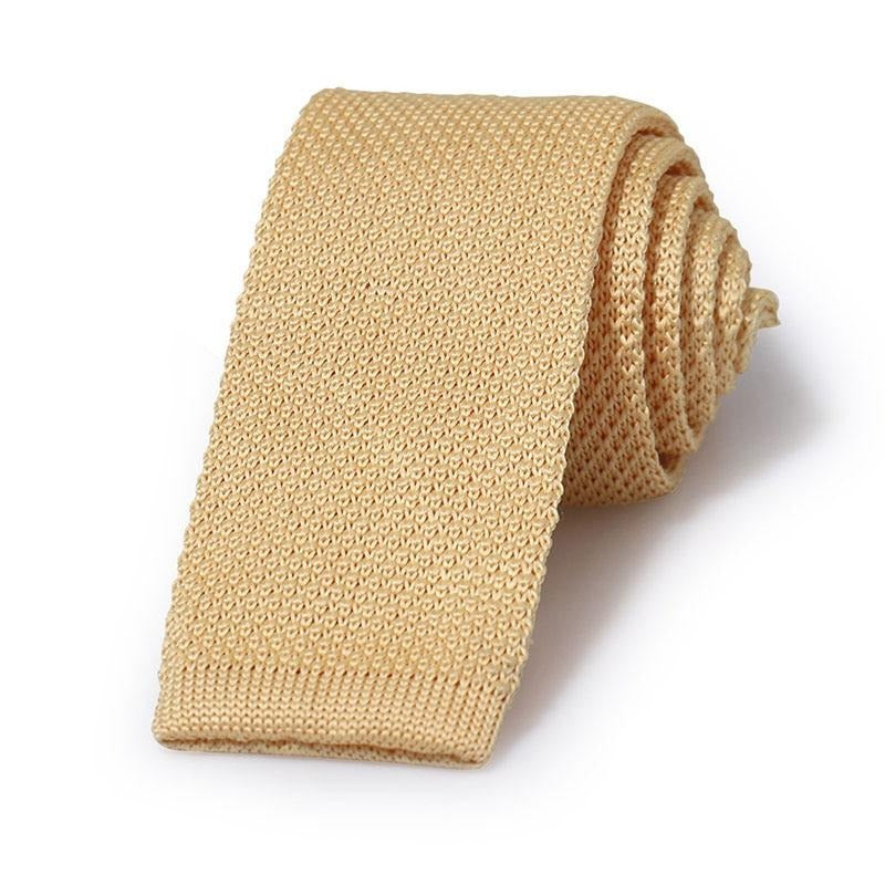 Gravata De Tricô Camelo