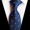 Gravata Azul Escuro Com Pontos Azuis E Padrão Branco