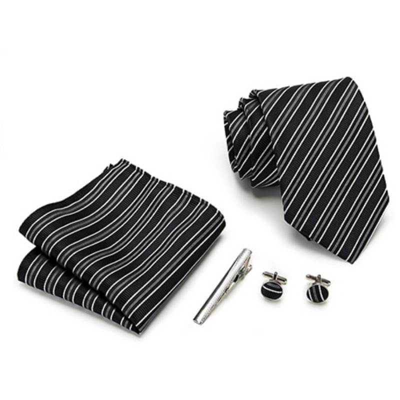 Gravata Cinza E Preta