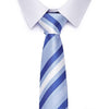 Gravata Branca Listrada Azul