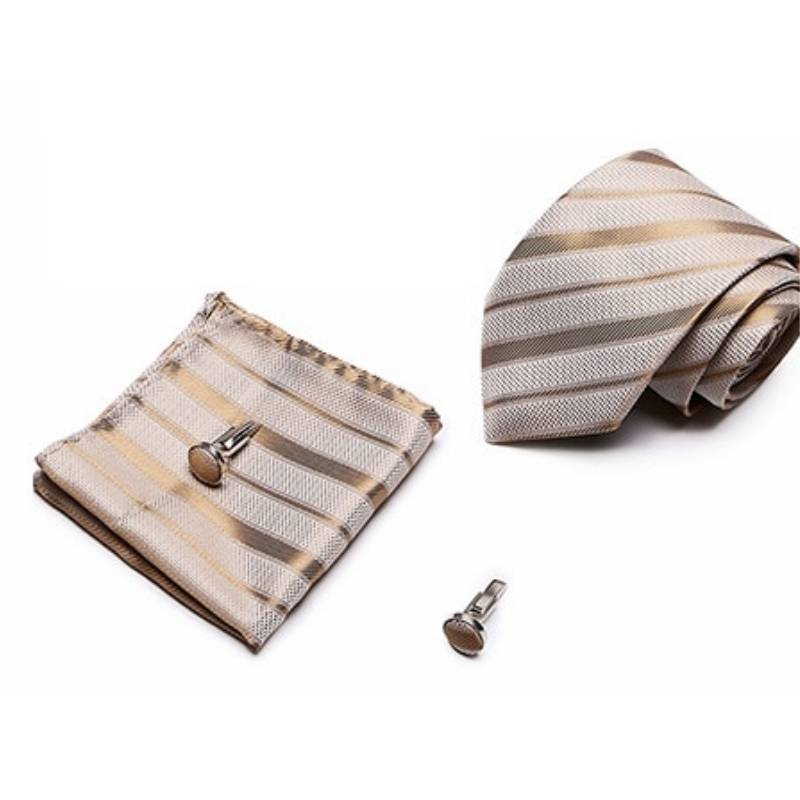 Gravata Listrada Bege