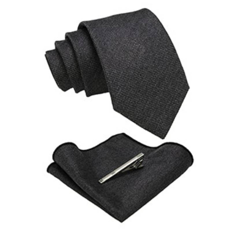 Gravata De Lã Cinza Escuro