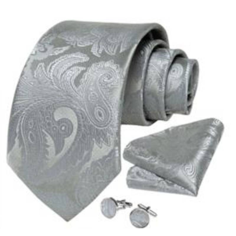 Gravata Caxemira Cinza