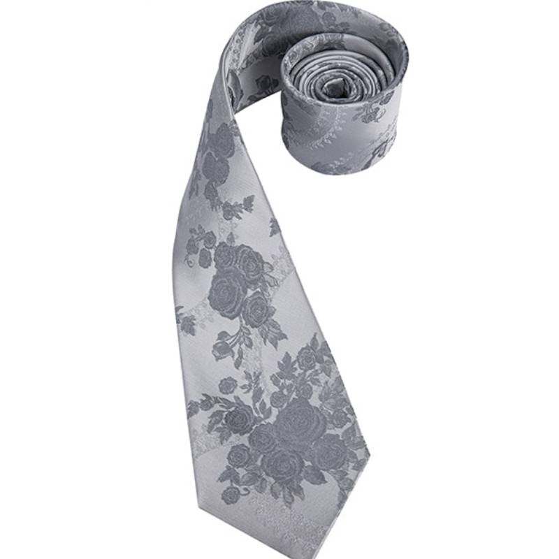 Gravata Flor Cinza