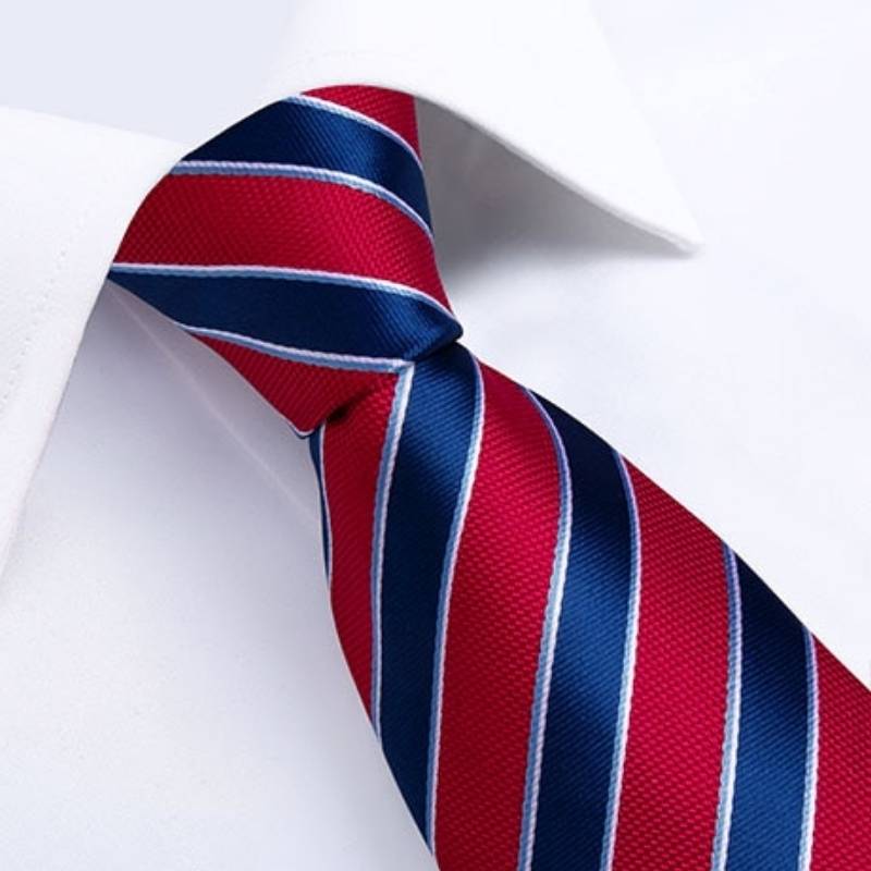 Gravata Listrada Vermelho Azul